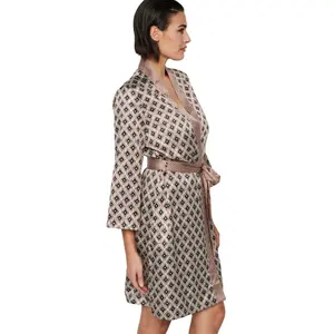 Robe kimono manches longues femme Selmark P116 Satin Sublime image-2