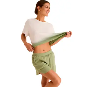 Women’s T-shirt and Shorts Pyjama Selmark Homewear P118 image-2