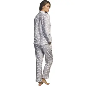 Women's long sleeve shirt and pyjama trousers Selmark Joven image-1