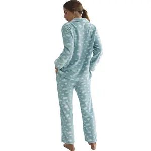 Women's long sleeve shirt and pyjama trousers Selmark Joven image-1