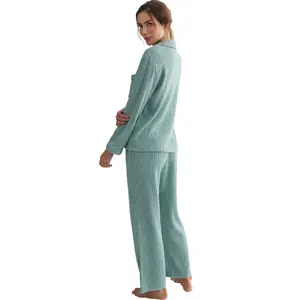 Pijama de calças e camisa de mangas longas para mulher Selmark Espiga image-1