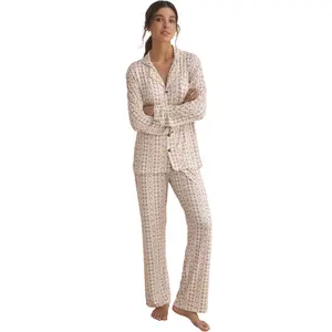 Women's long sleeve shirt and pyjama trousers Selmark Etnica image-0
