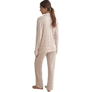 Women's long sleeve shirt and pyjama trousers Selmark Etnica image-1