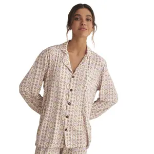 Women's long sleeve shirt and pyjama trousers Selmark Etnica image-2