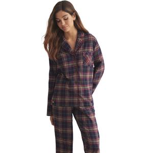 Women's long sleeve shirt and pyjama trousers Selmark Plaid image-4