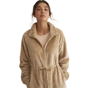 Bata de flecos con cremallera para mujer Selmark Supersoft Complementos image-5