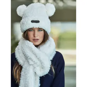 Damen Schal und Mütze mit Ohren Selmark PC1 Style ADD image-2