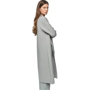 Damen Mid-Length Jacke mit glänzenden Taschen Selmark PC1 Style ADD image-2