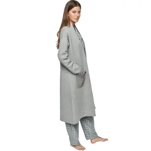 Damen Mid-Length Jacke mit glänzenden Taschen Selmark PC1 Style ADD image-3