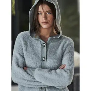 Korte pluche hoodie voor dames Selmark PC1 Style ADD image-4