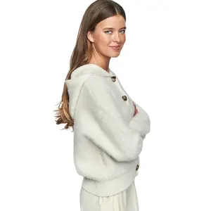 Korte pluche hoodie voor dames Selmark PC1 Style ADD image-2