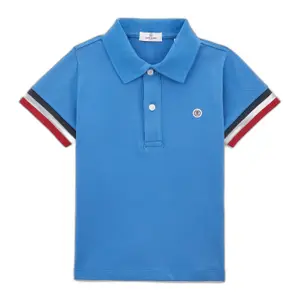 Children's plain pique polo shirt Serge Blanco image-0