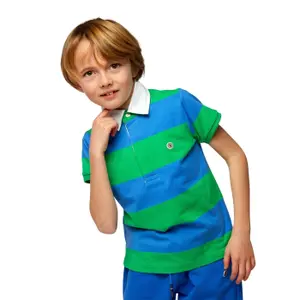 Striped children's polo shirt Serge Blanco Jersey image-0