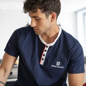 Ensemble pyjama court avec t-shirt col tunisien Vintage Serge Blanco image-4