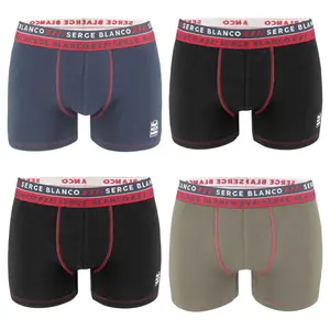 Boxer unis avec surpiqûres Serge Blanco (x4) image-1