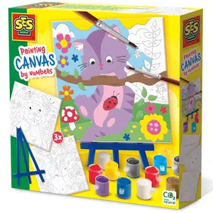 Creative activity numbered painting on canvas - 3 pets SES Creative image-0