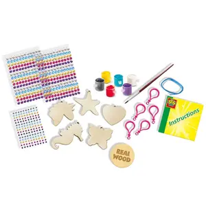 Creative activities make wooden key rings with diamonds SES Creative image-1