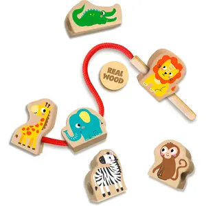 Creative activities wooden beads to thread animals SES Creative My first image-2