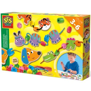 Creative activities animals to lace with beads SES Creative image-0