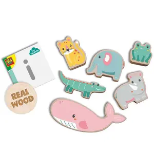 Educational wooden animal games for balancing and stacking SES Creative Tiny Talents image-1