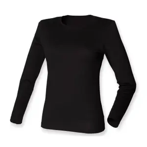 T-shirt stræk langærmet dame SF Clothing Feel Good