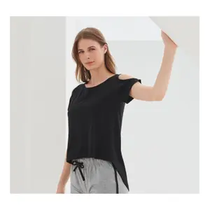 T-shirt med meget langt bagparti til kvinder SF Clothing image-1