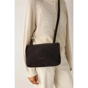 Women's Oiled Suede Shoulder Bag Shabbies Amsterdam Festival Big image-4