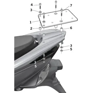 Soporte baúl moto Shad Honda NSC 50/110/125 Vision (11 a 20)