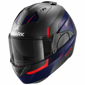 Casco da moto modulare Shark Evo Es Kryd Mat Anthracite Blue Red image-0