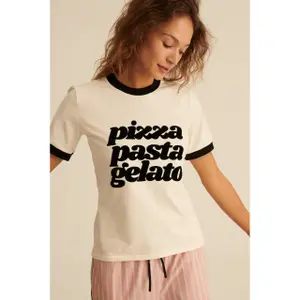 Women's T-shirt She is Sunday Pizza Pasta Gelato image-1