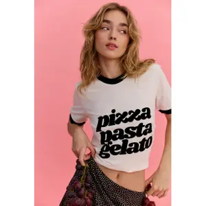 Women's T-shirt She is Sunday Pizza Pasta Gelato image-3
