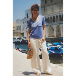 V-neck T-shirt She is Sunday Felicita image-3