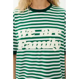 Striped T-shirt She is Sunday We Are Family image-4