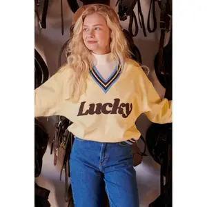 Sweatshirt woman She is Sunday Lucky image-3