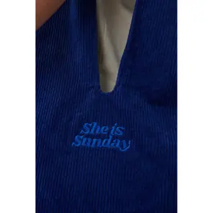 Velvet Tote Bag Women She is Sunday Nordic image-4