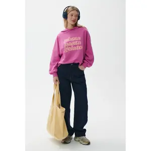 Women's hooded sweatshirt She is Sunday Pizza Pasta Gelato image-1