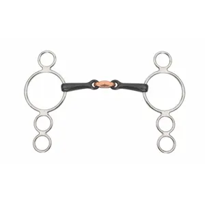 Mors per cavallo a tre anelli con pastiglia Shires image-0