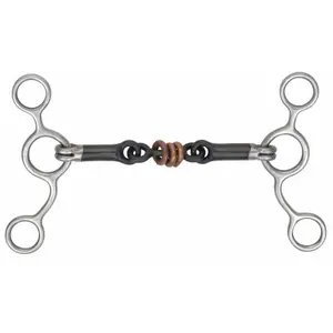 Mors per cavallo a 3 anelli e doppie articolazioni Shires image-0