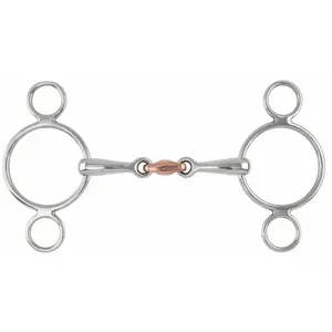 Mors 2 anelli per cavallo in rame con rombo Shires image-0