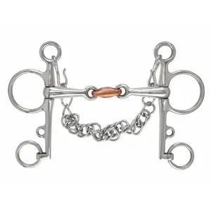 Doppelt gebrochenes Kupfer-Diamant-Pelham für Pferde Shires Equestrian image-0