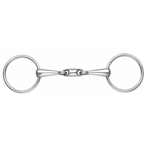 Morsi 2 anelli per cavallo in acciaio con rombo Shires image-0