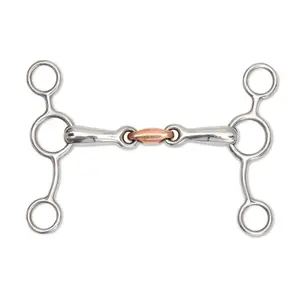 Mors in acciaio per cavallo con rombo di rame Shires image-0