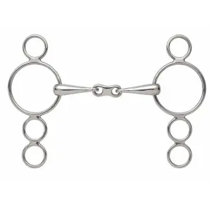 Mors mit 3 Ringen für Pferde mit französischem Zügel Shires image-0
