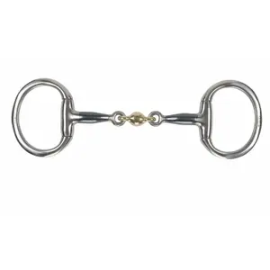 Doppelt gebrochener Zügel mit Rauten für Pferde Shires Equestrian Iron Flat Eggbutt image-0