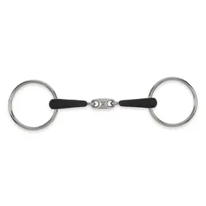 Bocado doble para caballos Shires Equikind+ Peanut Link Loose Ring image-0