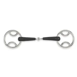 Simple jointed articulated snaffle for horse Shires image-0