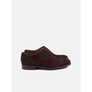 Geperforeerde klassieke suède kalfsleren derby Silbon image-1