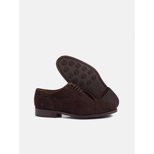 Geperforeerde klassieke suède kalfsleren derby Silbon image-2