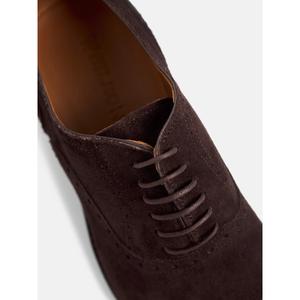 Geperforeerde klassieke suède kalfsleren derby Silbon image-5