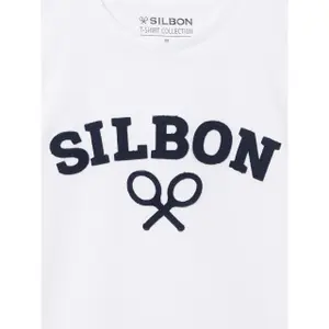 T-shirt with racket design on the chest Silbon image-4